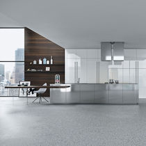 Cucina moderna / in legno / senza maniglie