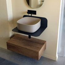 Mobile lavabo sospeso / in legno / moderno...