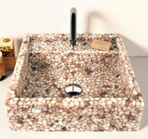 Lavabo da appoggio / in Riverstone® / quadrato...