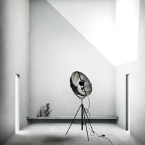 Lampada da pavimento / in acciaio / in tessuto...