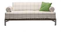 Divano letto / moderno / grigio / 2 posti
