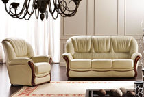 Divano letto / classico / marrone / in pelle