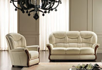 Divano letto / classico / beige / in pelle