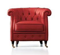 Poltrona chesterfield / in pelle / con rotelle