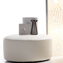 Pouf moderno / in tessuto / in pelle / tondo