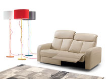 Divano moderno / beige / in pelle / 2 posti
