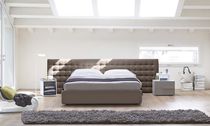Letto matrimoniale / moderno / in pelle