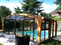 Copertura per piscina alta / in legno /...