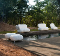 Pouf moderno / in tessuto / in alluminio...