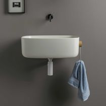Lavabo sospeso / rettangolare / in Cristalplant®...