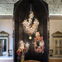 Lampadario in stile barocco / in vetro soffiato