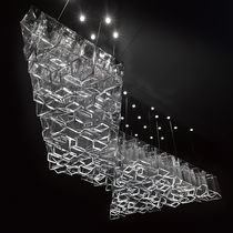 Lampadario moderno / in vetro soffiato