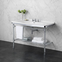 Supporto per lavabo in cromo / in vetro