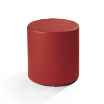 Pouf moderno / in tessuto / in pelle / tondo