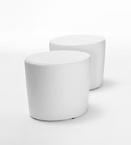 Pouf moderno / in pelle / tondo