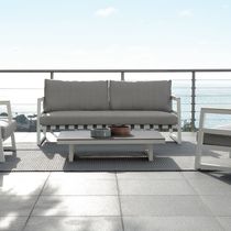 Divano moderno / da giardino / grigio /...