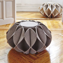 Pouf moderno / in lana / tondo / grigio