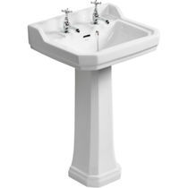 Lavabo da terra / in ceramica / 2 fori /...