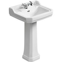 Lavabo da terra / in ceramica / 2 fori /...