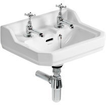 Lavabo sospeso / in ceramica / 2 fori /...