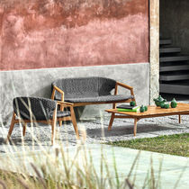 Divano moderno / da giardino / nero / in...