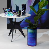 Vaso moderno / in vetro / blu