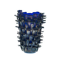 Vaso moderno / in vetro / blu