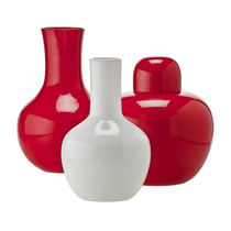 Vaso moderno / in vetro soffiato / rosso