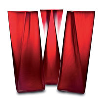 Vaso moderno / in vetro soffiato / rosso