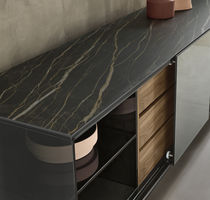 Credenza moderna / in noce / in vetro /...
