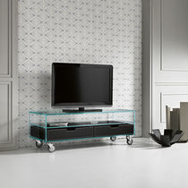 Mobile TV moderno / con ruote / in vetro...