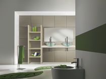 Mobile lavabo sospeso / in legno / moderno