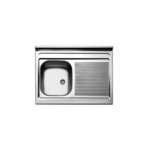 Lavello a 1 vasca / in acciaio inox / con...