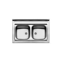 Lavello a 2 vasche / in acciaio inox