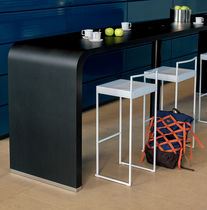 Sedia alta moderna / in pelle / in legno...