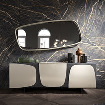 Specchio a muro / moderno / in legno / argentato