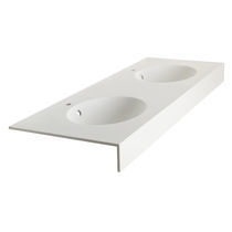 Lavabo doppio / sospeso / in pietra / ovale
