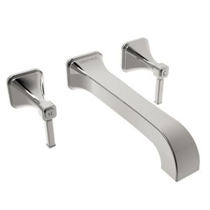 miscelatore doppio comando per lavabo / da parete / in metallo cromato / da bagno