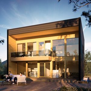 casa modulare / moderna / in legno / a due piani