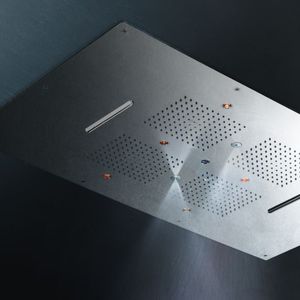 soffione doccia da incasso a soffitto / rettangolare / a pioggia / a cascata