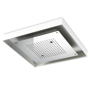 soffione doccia da incasso a soffitto / quadrato / a pioggia / con illuminazione incorporata