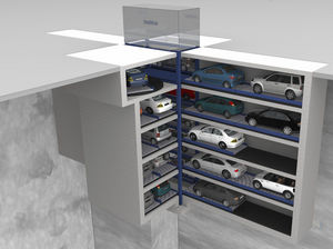 sistema di parcheggio con piattaforma