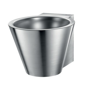 lavabo sospeso / tondo / in acciaio inossidabile / moderno