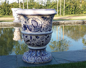 vaso in stile / in ceramica / fatto a mano