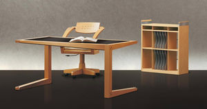 scrivania multimedia / in ebano di macassar / moderna / contract