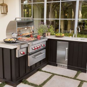 barbecue a gas / in metallo / da incasso