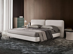 letto matrimoniale / moderno / imbottito / in pelle