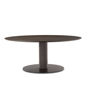 tavolo da pranzo moderno / in legno / in metallo / con supporto in metallo
