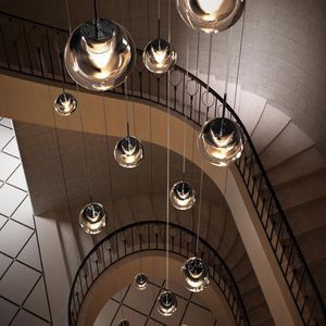 lampada a sospensione / moderna / in ghisa di alluminio / in vetro