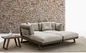 dormeuse moderno / in tessuto / in teak / da giardino